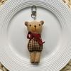 Handmade Cartoon Bear Brooch Cute Plush Fabric Bag Charm Pendant for Women Premium Quality Soft Fashion Accessories Bag Charm