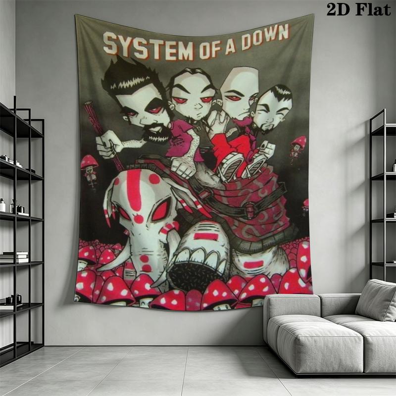 system of a down Wall Tapestry Aesthetic Wall Hanging Printed Fabric Blanket Decorative Tapestries for Bedroom Living Room Home Decor