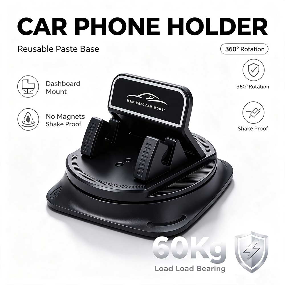 Non-Slip Car Phone Holder 360 Degree Rotatable Mobile Phone Holder  Dashboard Use
