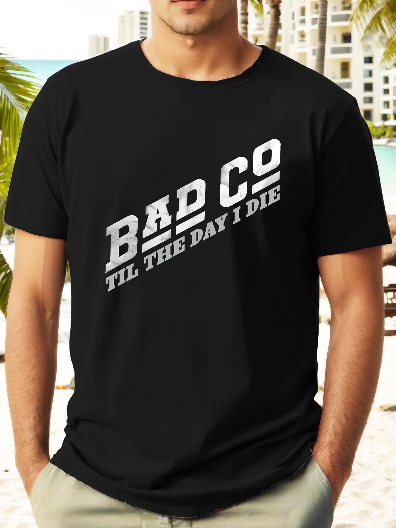 BAD CD Graphic Tee - Bold Black Short Sleeve T-shirt with White Letter Print XXXL