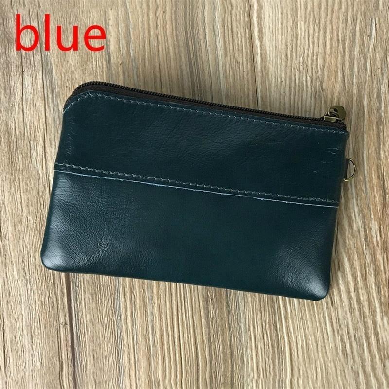 Pánská kožená vintage peněženka na zip, pouzdro na karty