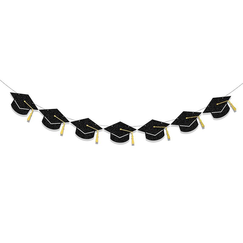 Graduation Grad Caps Banner Graduation Decorations Class Party Supply