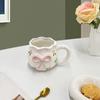 Delicate Ceramic Coffee Mug With Bows Portable Elegant Office Drinkware Dishwasher Safe Tableware Kitchen Tool