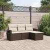 VidaXL Garden Lounge Set with Cushions 4 Pcs, Patio Sofas, Patio Furniture Set, Outdoor Furniture, Brown 3220072