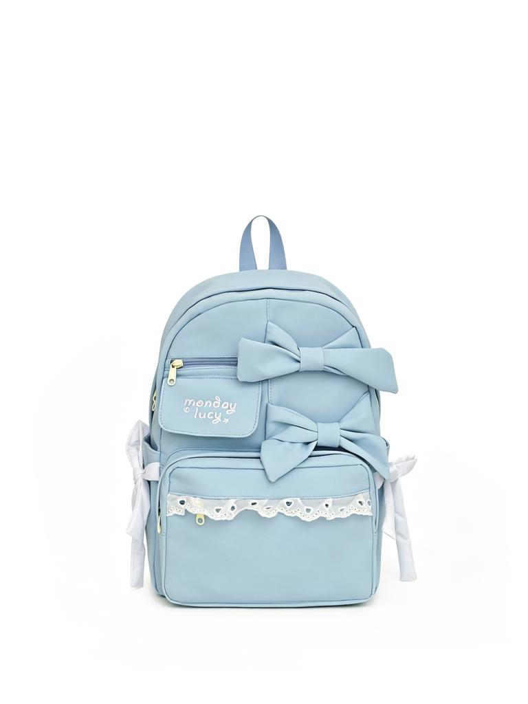 Schoolbag Japanese Ins Cute Bow Soft Girl Backpack High Value College Style Junior High School Girls Sweet Backpack
