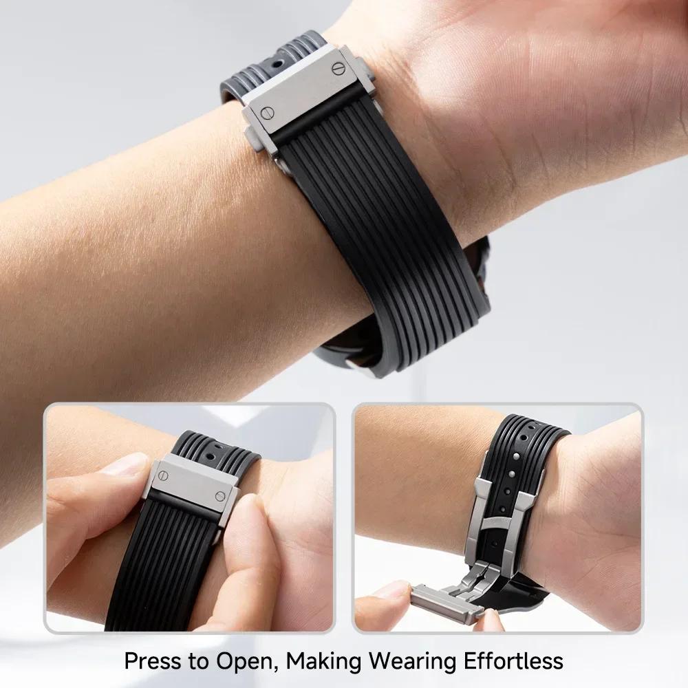 Sport Band For Samsung Galaxy Watch Ultra 2025 Stainless Steel Buckle Men's Luxury Band for Samsung Galaxy Watch 7 Ultra 47mm Band