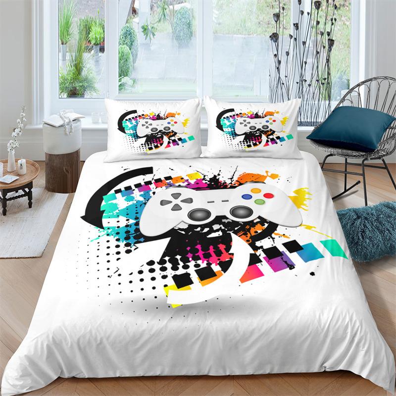 Boys Gamepad Duvet Cover Play Gamer Bedding Set Video Games Quilt Cover Twin King For Kids Teen Child Game Room Decor