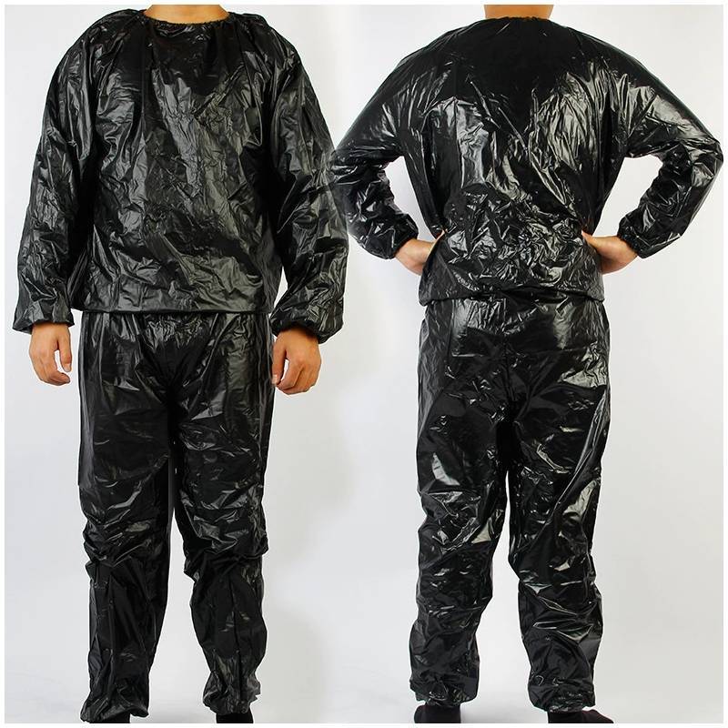 Pvc Sauna Suit Sweatenhancing Fitness Set For Men And Women With Polyester Fabric