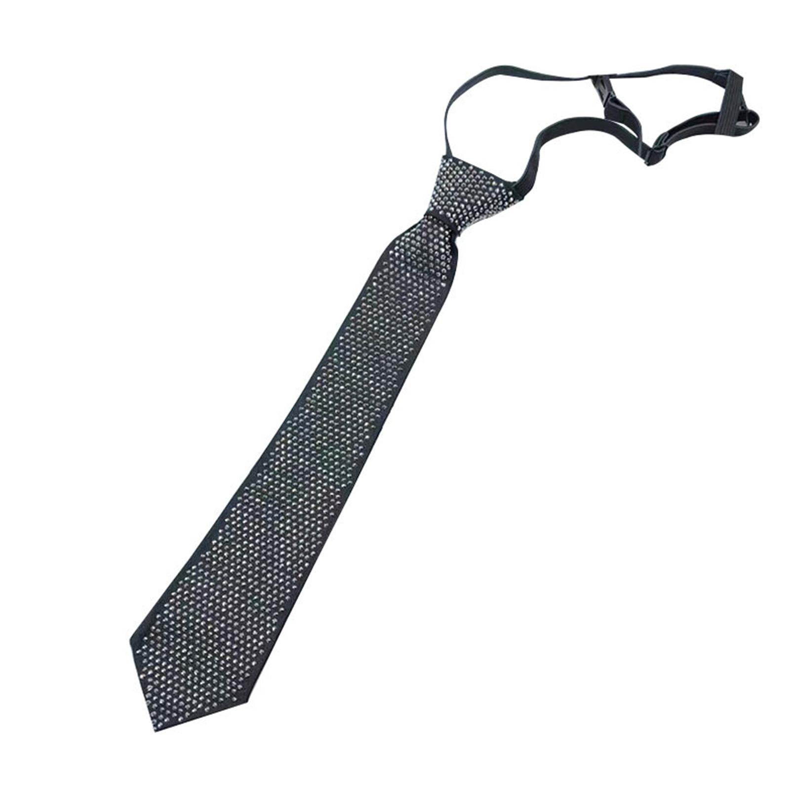 

Панк Галстук Блестящий Галстук со Стразами Музыкальный Фестиваль Галстук Модный Формальный Повседневный Галстук для Школьной Формы Аниме Галстук для Рубашки чёрный