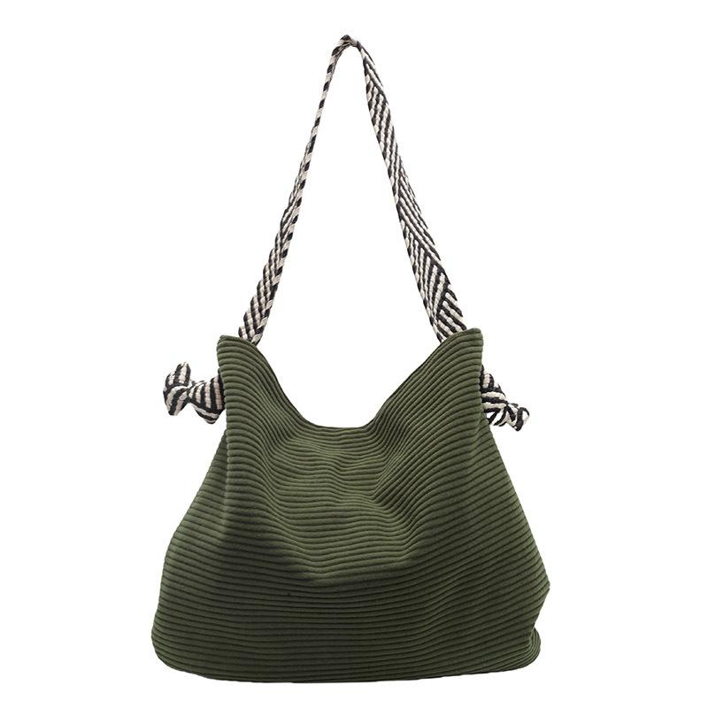 Large capacity pleated shoulder bag women's 2025 new simple broadband tote bag fashion style Korean version handbag