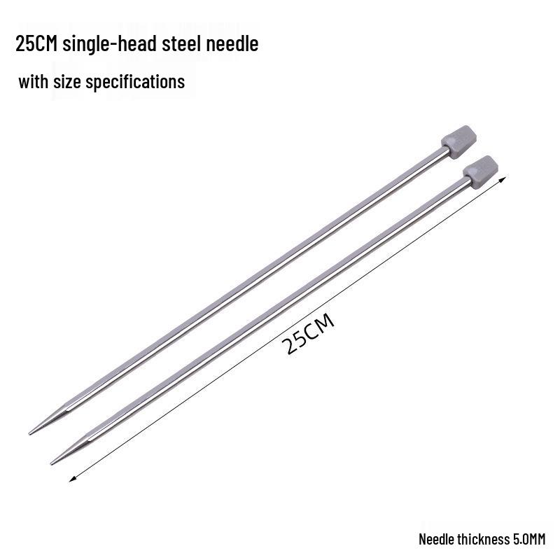35cm Edelstahl Einspitzige Stricknadeln Set mit Stoppern
