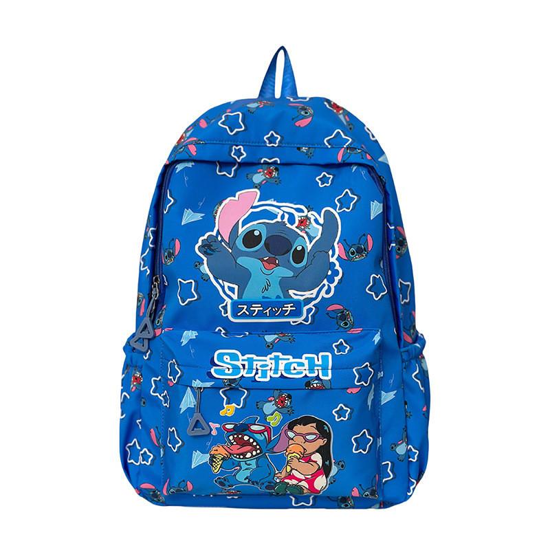 Cartoon Lilo Stitch Backpack Middle School Students Breathable Nylon Material