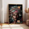 African Woman Canvas Paintings African Girl with Flower Art Posters and Prints Wall Art Pictures for Living Room Decor Cuadros