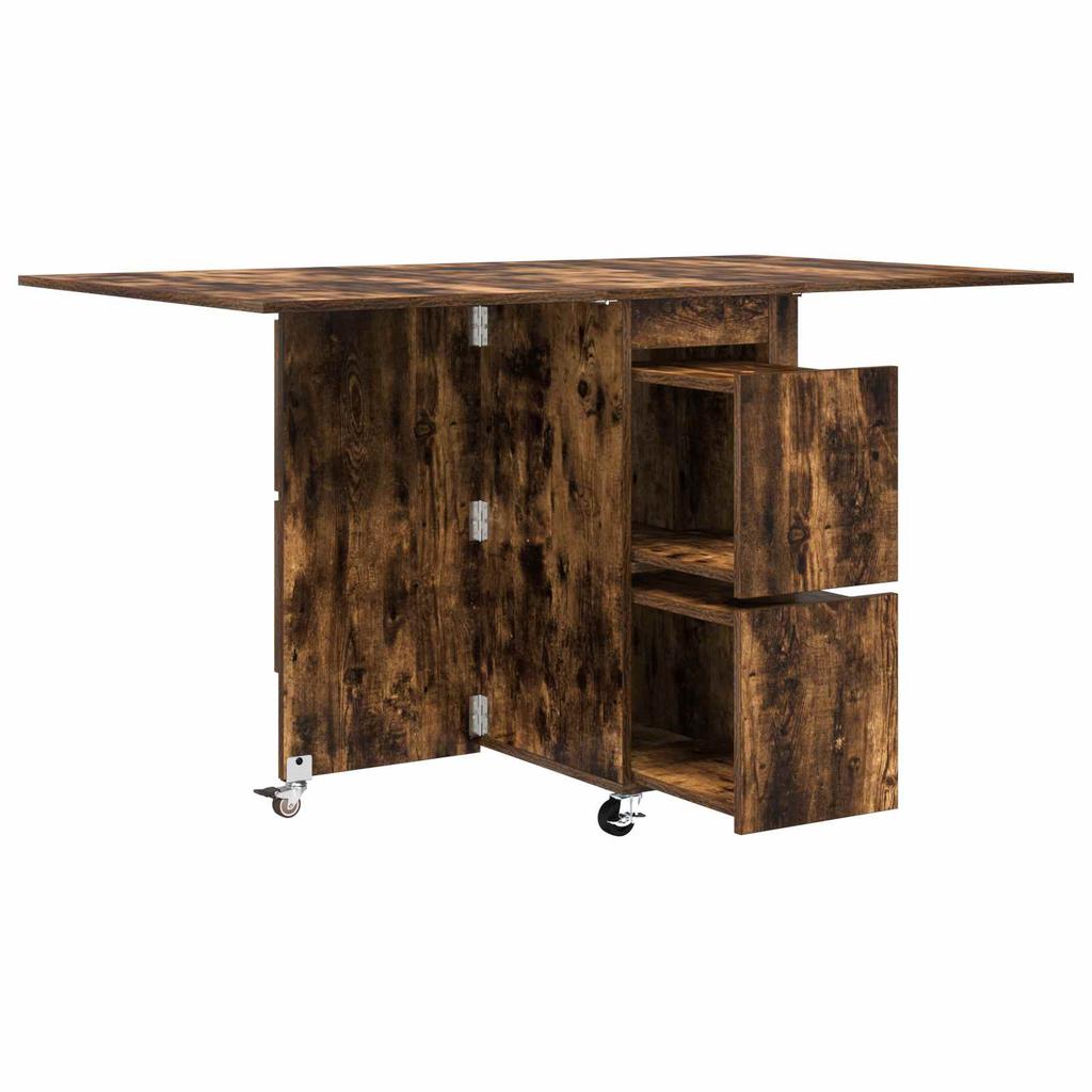 Dining Table Set 2 pcs 140 x 80 x 77 cm Engineered Wood Smoked Oak Finish