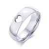 Couple Heart Rings Stainless Steel Love Stone Wedding Band Promised Rings for Her and His Jewelry Anniversary Gift