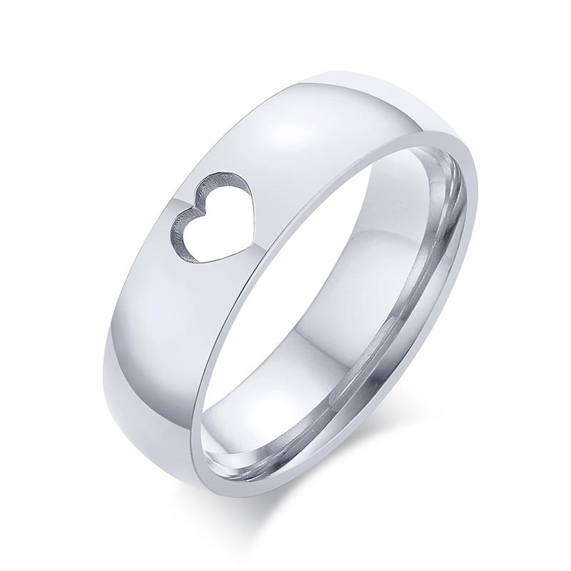 

Couple Heart Rings Stainless Steel Love Stone Wedding Band Promised Rings for Her and His Jewelry Anniversary Gift US Ring Size 05