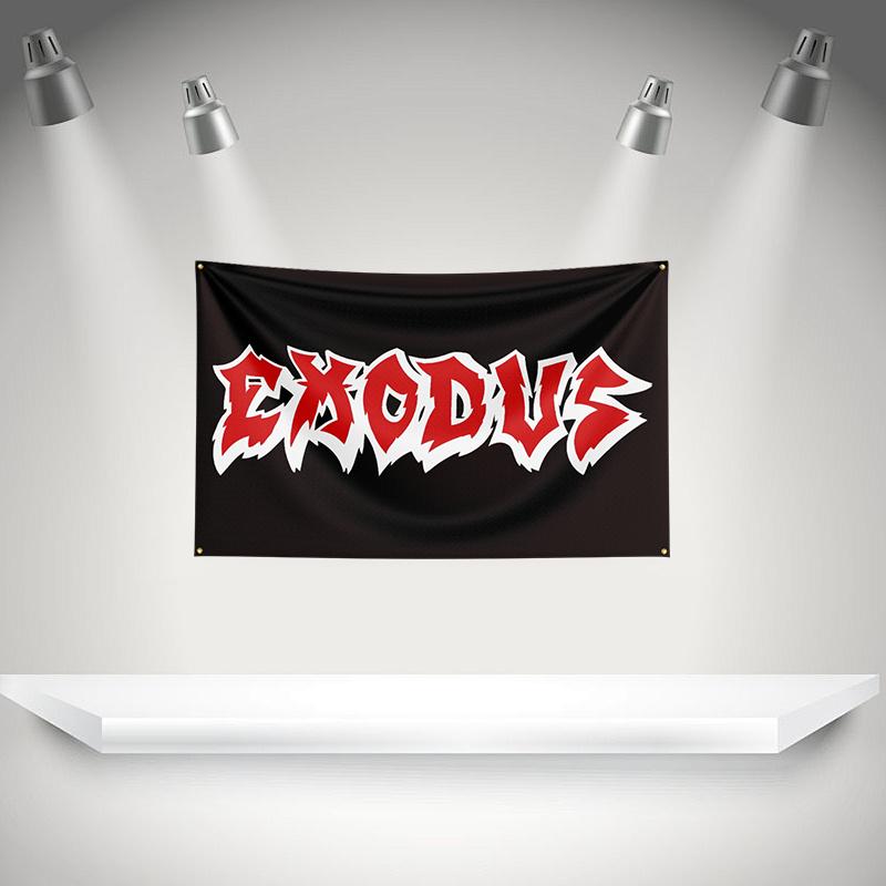 E-Exoduss Flag Rock Music Band Banner HD Printing Tapestry Exhibition, Music Band Fans, Garage Decor