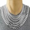 Chain 925 SILVER Men' Silver Chain 7mm FULL DIAMOND