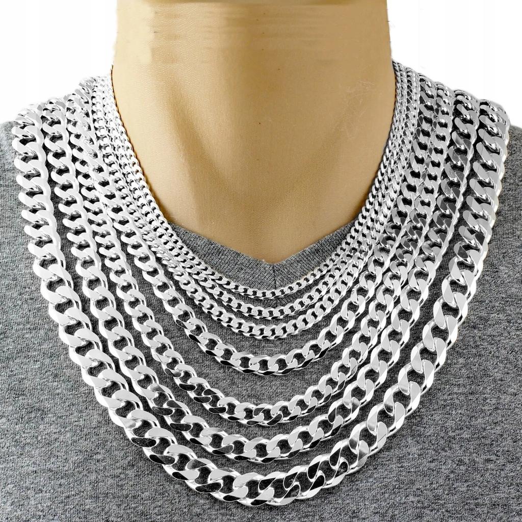 Chain 925 SILVER Men' Silver Chain 7mm FULL DIAMOND