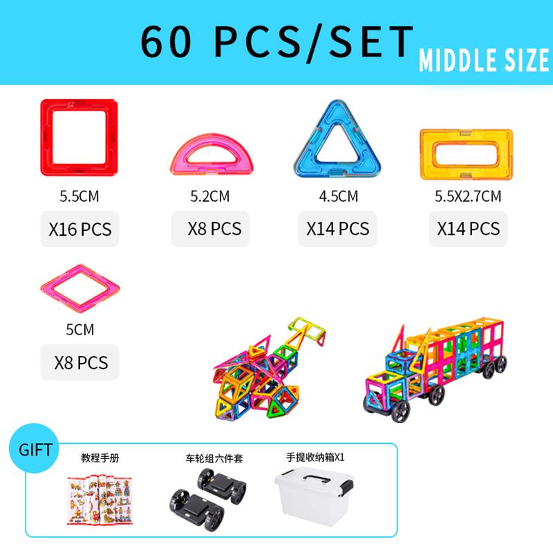 DIY Montessori Magnetische Fliesen Magnetspielzeug für Jungen Mädchen Magnetische Blöcke Bauset für Kleinkinder Lernspielzeug Kindergeschenke