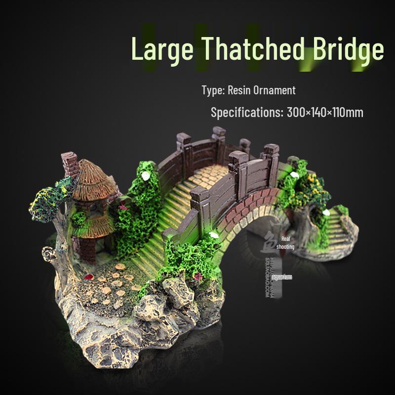

Artificial Rockery & Bridge Set for Fish Tank Decoration Mini Three-Eyed Bridge