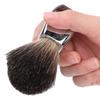 Brocha de Afeitar Profesional para Hombre Brocha de Afeitar Portátil de Viaje con Mango de Acero Inoxidable