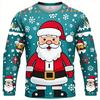 Merry Christmas Santa Claus Men's Long Sleeved T Shirt Popular Y2k Tees Sport Wear Crew Neck Tops Fall Unisex Clothing