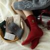 Cotton Mid-tube Socks Snowman Embroidery Winter Socks Cute Christmas Socks