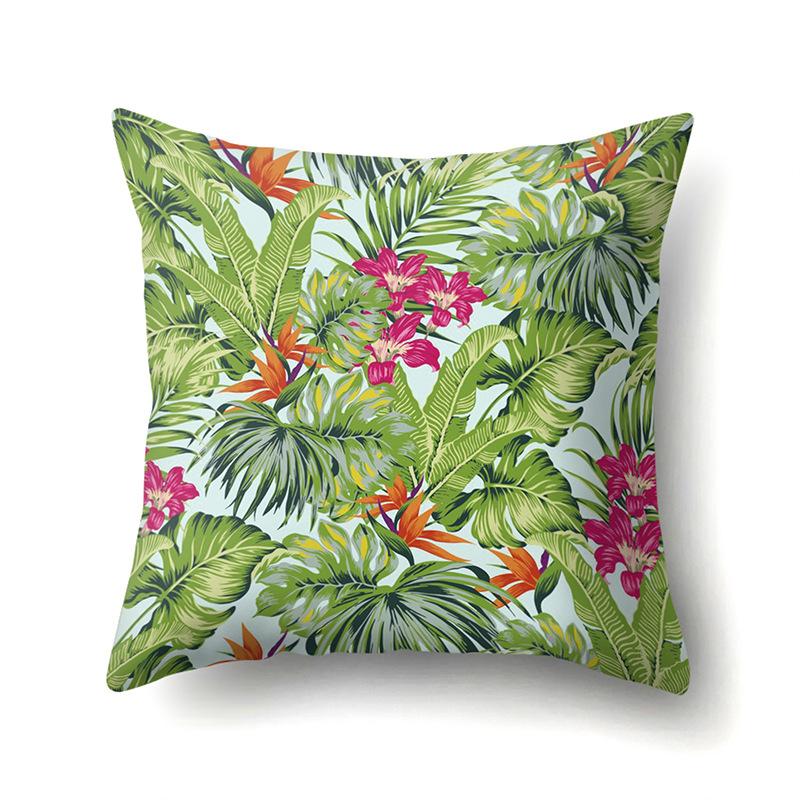 Polyester Pillowcase Plant Fresh Car Decoration Home Printed Pillowcase Sofa Cushion Cover