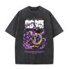 Japanese Anime One Piece Retro Washed Tshirt Men and Women Summer Harajuku YK Clothing Round Neck Short Sleeved Tshirt Unisex