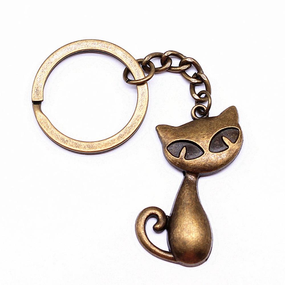 Cat Keychain Poultry Charm Pet Lover Key Holder 28mm Ring