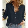 2025 Spring & Fall Women's Casual Loose Linen Shirt - Solid Color, Fashionable & Versatile