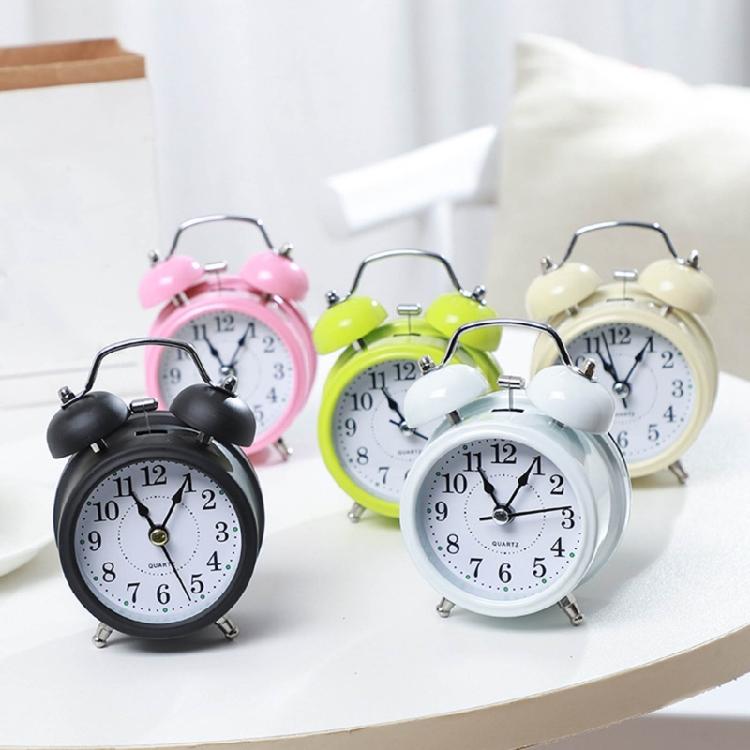 Retro Loud Alarm Clock Double Bell Night Light Children Room Bedroom Decoration