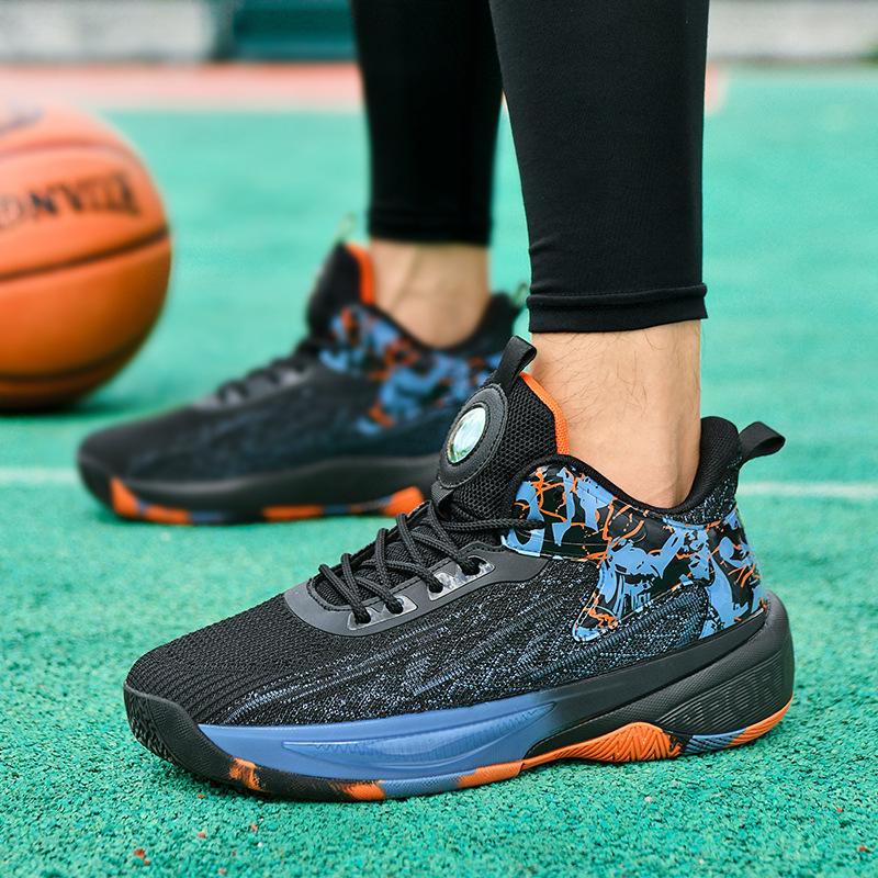 Flying woven basketball shoes men's sports and leisure shoes autumn and winter new lightweight and breathable outdoor running shoes