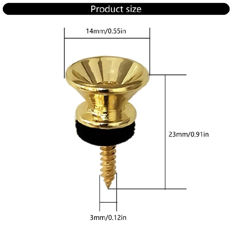10Pcs Guitar Strap Locks Buttons with Mounting Screws and Washers Metal Guitar Strap Buttons Lock Security Straplocks