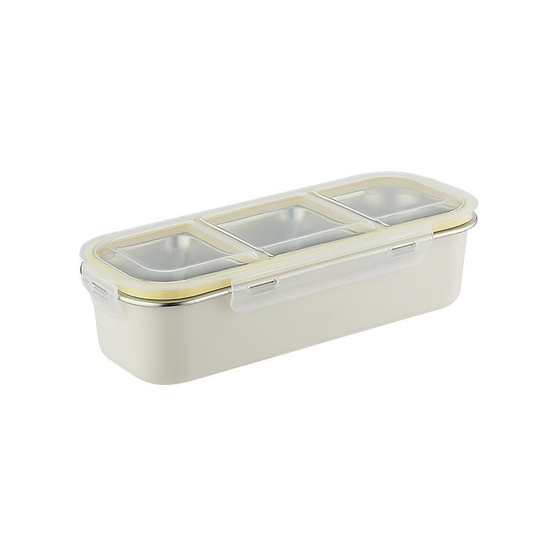 304 Stainless Steel Compartmentalized Bento Lunch Box with Lid, Ideal for Quick Meals & Weight Loss, Heatable.