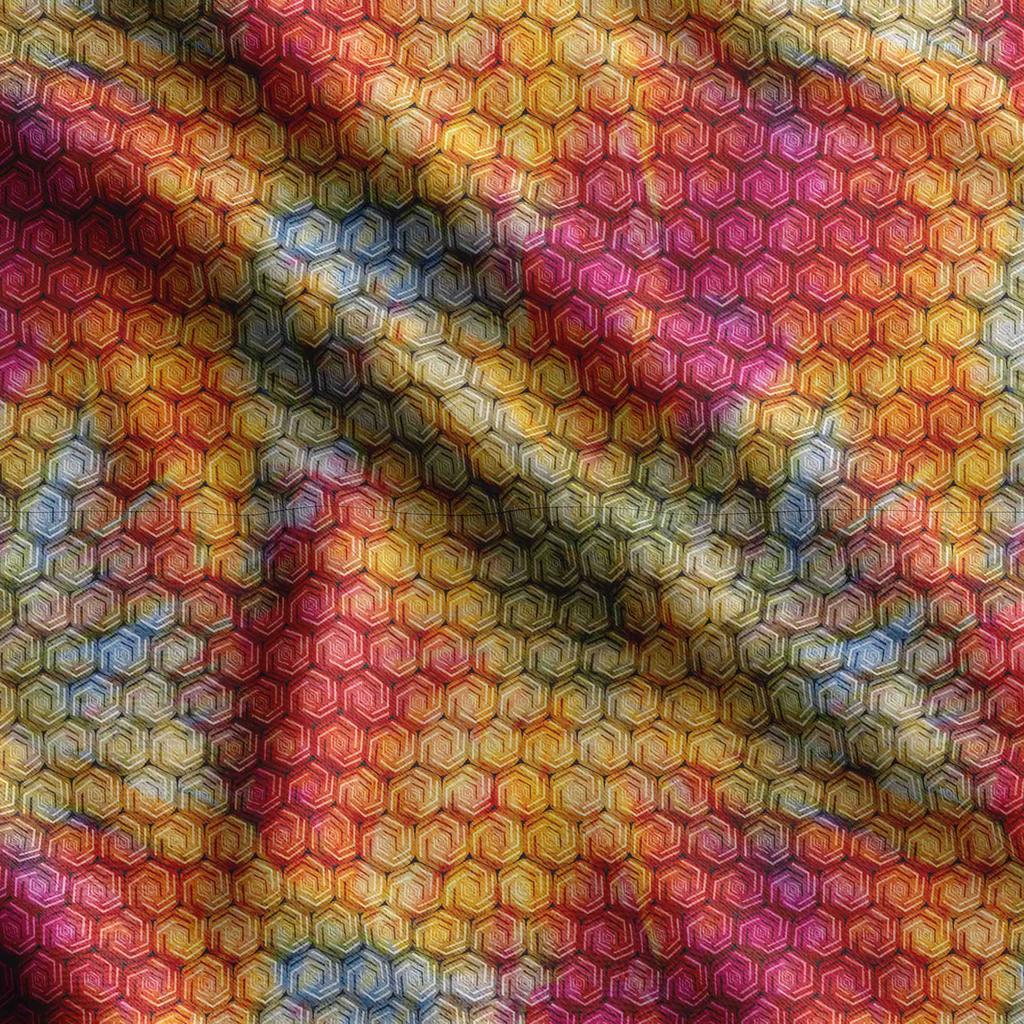 Soimoi Geometrischer Druck, Baumwollbatist, Quiltstoff, verkaufter Massenware 42 Zoll breit, mittelschwerer Baumwollstoff,