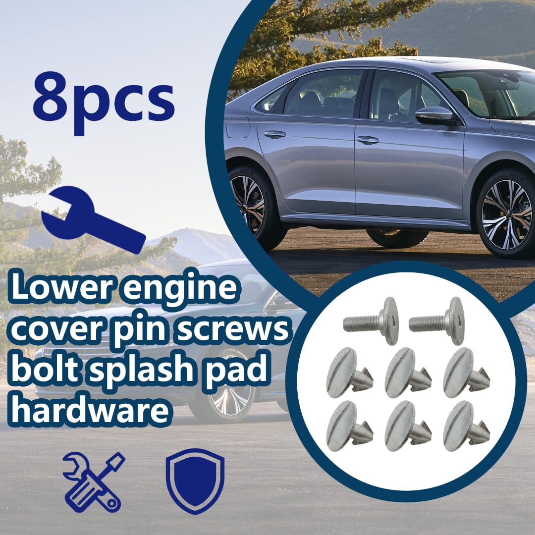 

Set of 8 Lower Engine Cover Pin Screws Bolts Steel Hardware Kit for Honda Civic 2017-2019, Splash Shield Kit Replace for 90674-TY2-A01 90105-TBA-A00