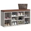 342610 vidaXL Banc à chaussures Gris béton 103x30x48 cm Bois d'ingénierie