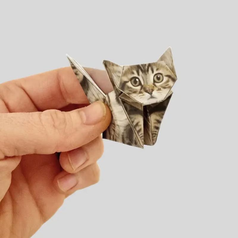 Creative DIY Paper Cats Handmade DIY Paper Cat Dog Dinosaur Folding Animal Folding Craft Paper Set for Home Decoration Gifts