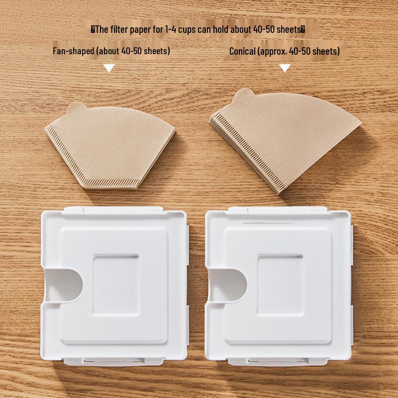 Magnetic Coffee Filter Paper Holder for Fridge and Coffee Machine – Fan-Shaped Storage Box