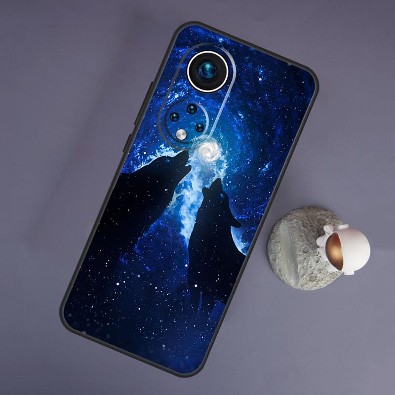 Sternentier Wolf für Huawei Honor Magic 5 Lite 70 50 X8 X9 eine P20 P30 P40 P50 P60 Pro P Smart Nova 9 5T Fall