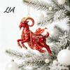 Festive Atmosphere Party Decor Galloping Goat Hanging Ornament, 2D Flat Acrylic Pendant, New Year Unique Animal Pattern Pendants Decoration