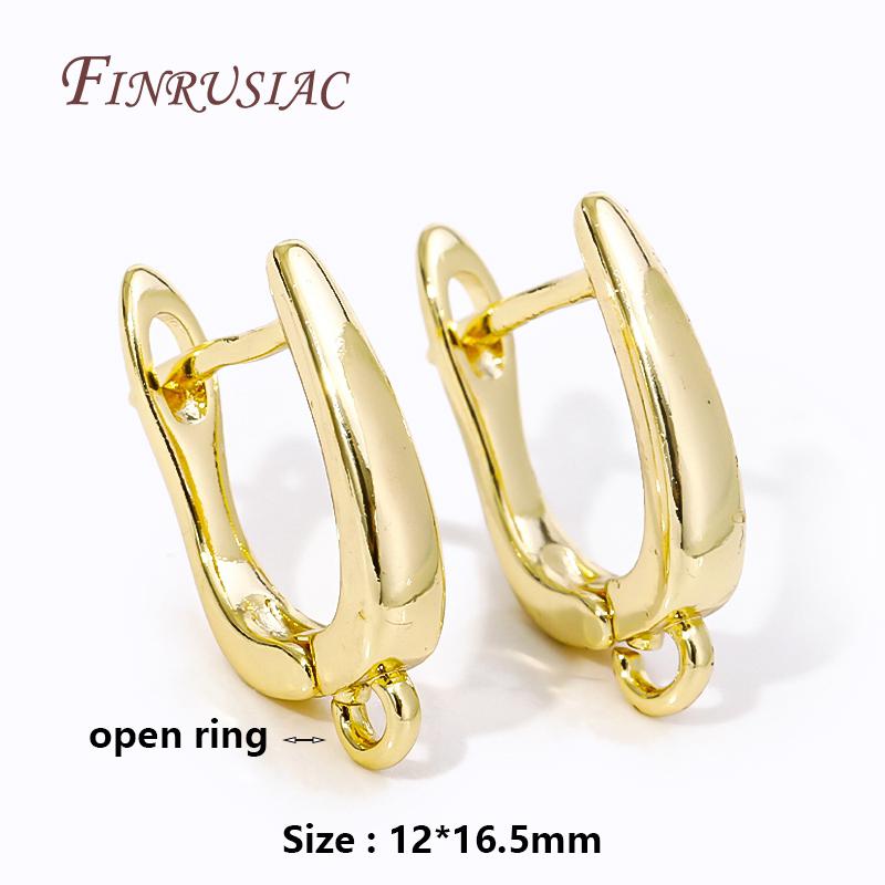 18K Gold Plated Anti-Allergy Earring Hooks Basic Copper Earwire Fastener Accessories For DIY Women's Earring Making Supplies