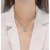 Cc Pendant with Necklace High Quality Temperament Pendant with Necklace Simple and Versatile Silver
