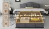 Modern minimalist bed, comfortable headboard, 140*200CM, gray, high box bed with pneumatic rod, does not include mattress.