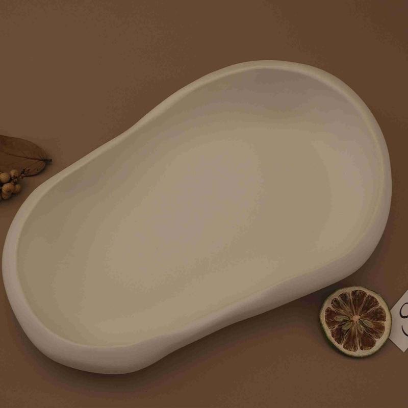 DIY Unregelmäßige Ovale Tablett-Platte Silikonform Schmuckaufbewahrungsständer Obstschale Harzform Heimdeko Blumentopf-Basis