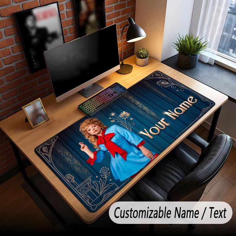 Custom Name Extended Mouse Pad,Lady Gaga Gaming Desk Mat For Home Office Desktop Decor