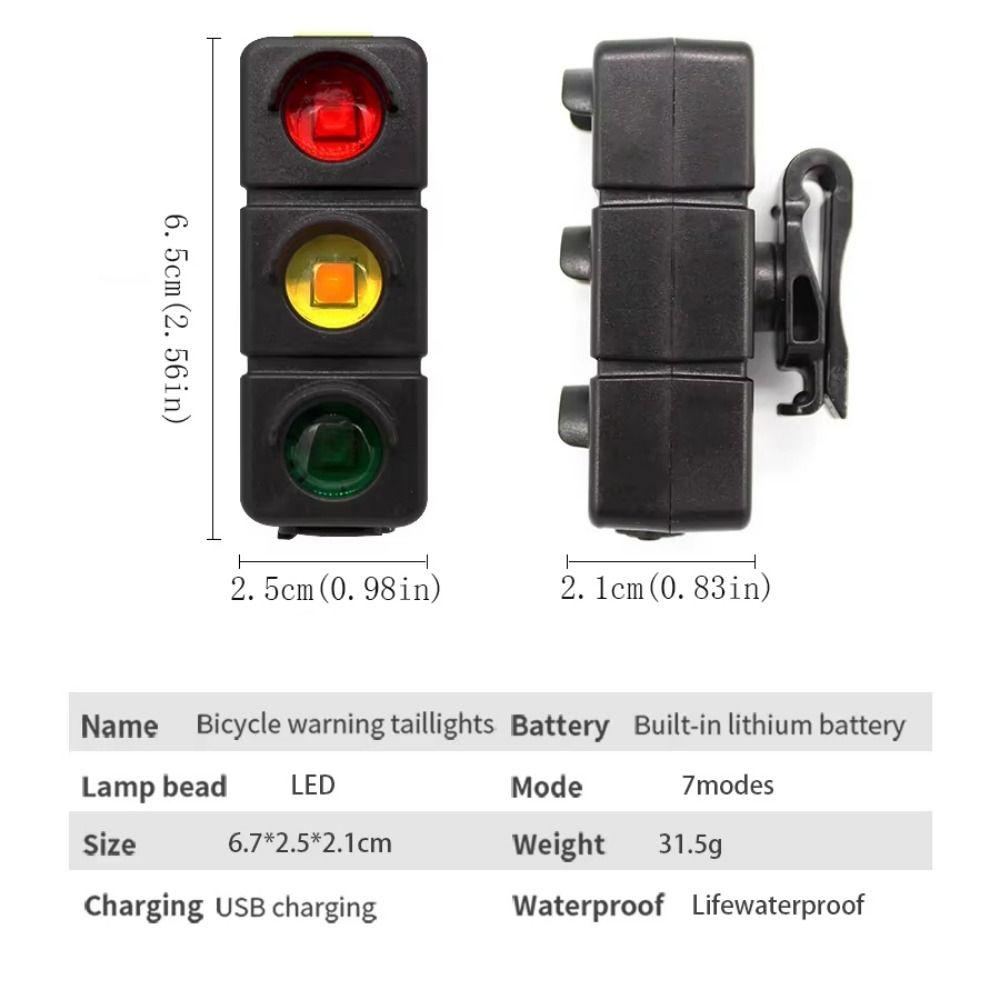 Waterproof LED Cycling Rear Lamp Foldable Emergency Warning Lights Bike Taillights  Outdoor