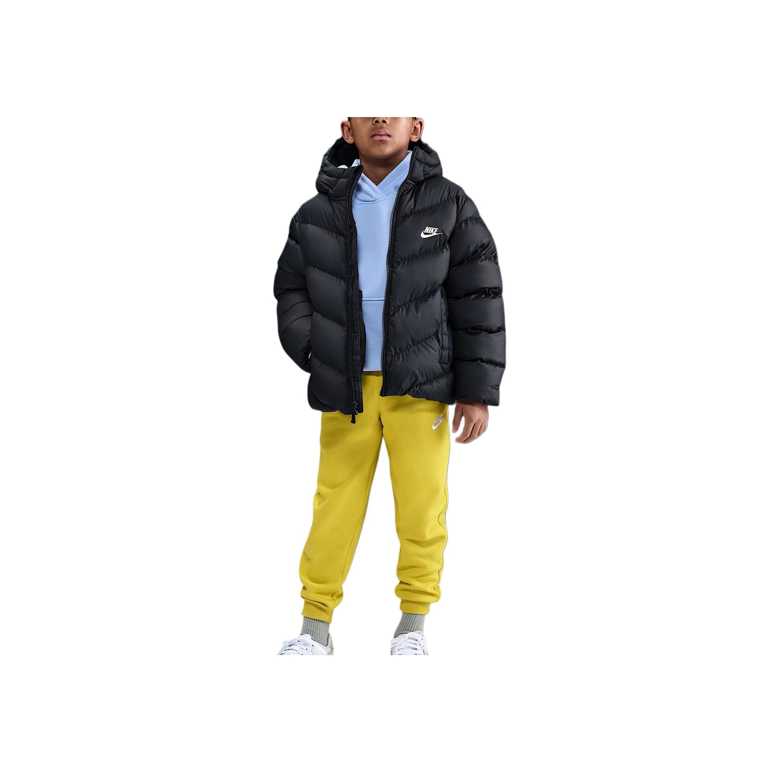 Nike Jacket Logo Hooded Zipper Loose Fit Kids jackets HQ4976-010 M